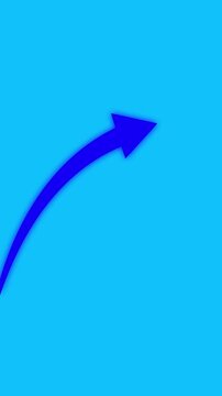 Business growth arrow and graph chart animation. Up arrow animation on black background.