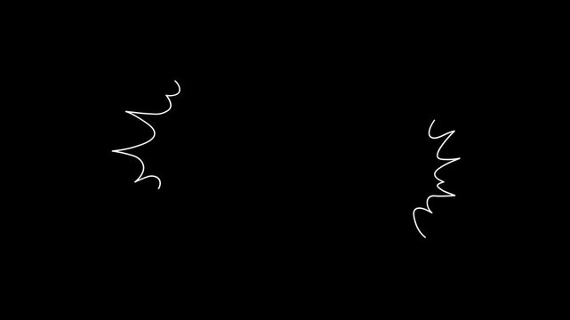 Hand Drawn Emphasis Action Lines, doodle lines, simple splash lines, 4k video