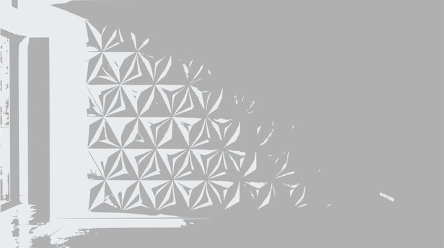 Geometric pattern dissolving into abstract background