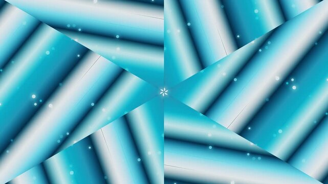 Vibrant blue star illustration with snowflakes and stripes background