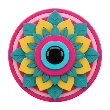 Abstract colorful geometric flower design