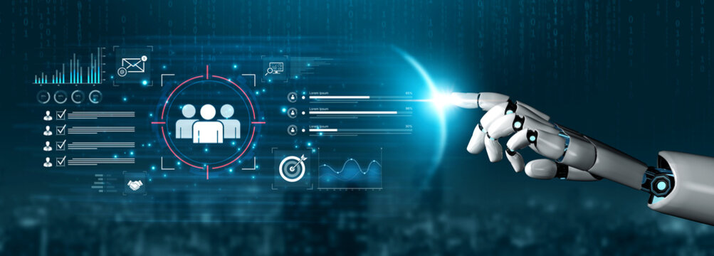 An AI assistant manages a CRM dashboard for customer data analysis. This smart system conducts market research to identify the target audience and analyze user feedback. Fermion