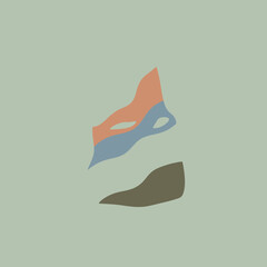 Fototapeta premium Abstract shapes float on a soft muted green background surface
