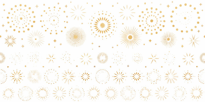 Golden firework pattern on a white background a celebratory vector illustration for festive designs