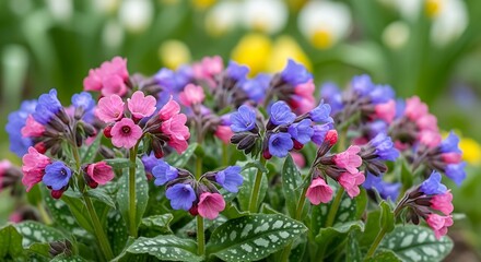 Obraz premium Colorful blooming wildflowers in natural habitat.
