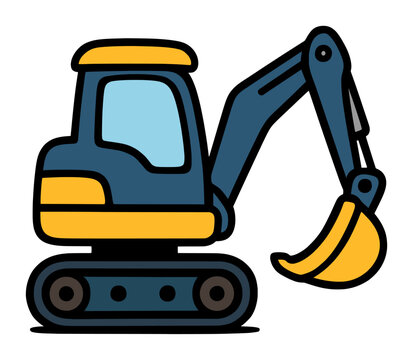 cute escavator industrial, kid drawing colour (artwork 1)