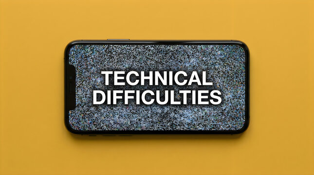 Technical difficulties on a smartphone screen