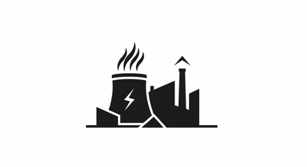 Obraz premium A damaged industrial plant emits smoke and electricity.