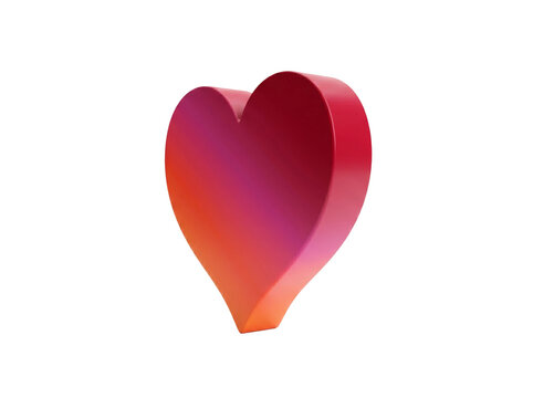 Vibrant three dimensional heart icon featuring intricate glowing pink and orange circuit board patterns with a modern digital aesthetic presented in a high quality isometric view for professional grap