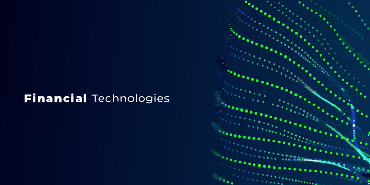 Diagonal dotted lines pattern with blue and green gradients abstract background