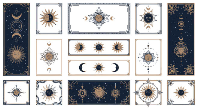 Celestial Sun Moon Stars Astrology Cosmic Graphics Collection