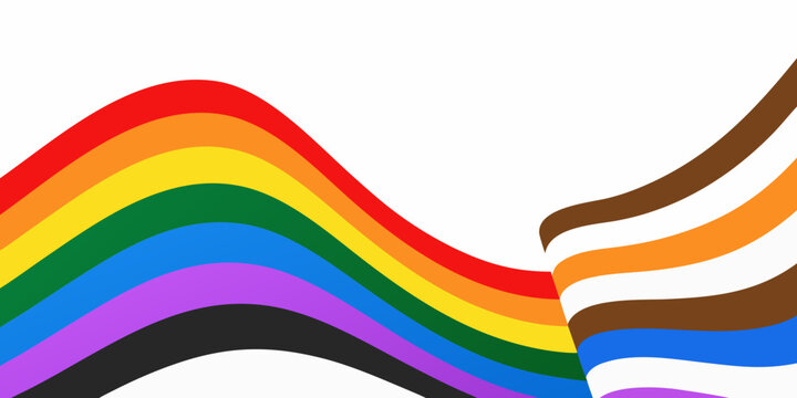 Colorful rainbow pride flags pattern on a white background