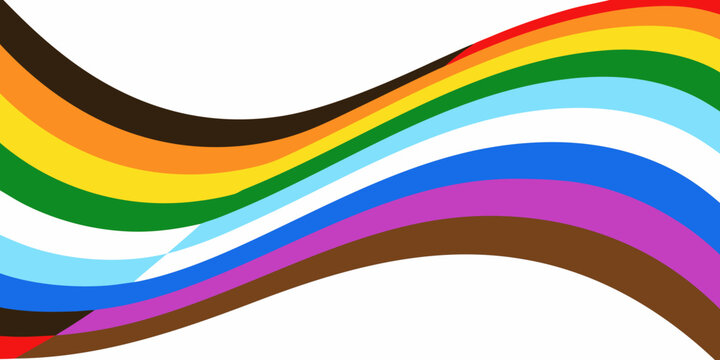Progress pride flag wave pattern on a white background
