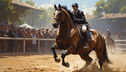 Obraz premium Equestrian rider horse competition