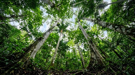 Fototapeta premium Lush Tropical Rainforest Canopy View