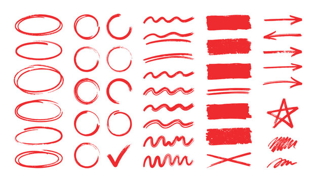 Hand-drawn geometric and abstract vector shapes