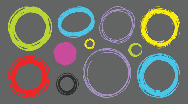Colorful abstract geometric rings collection