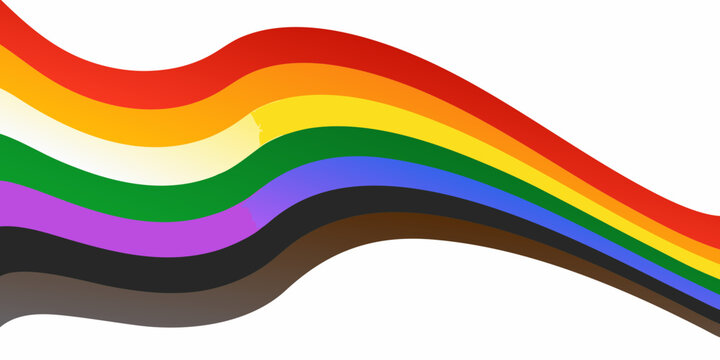 Flowing Rainbow Pride Flags With Inclusive Colors A Dynamic Vector Illustration On White Background