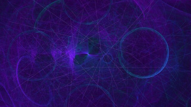 Illustration created as a 3D render without generative AI, quantum energy fields and cosmic particle flow abstract background
