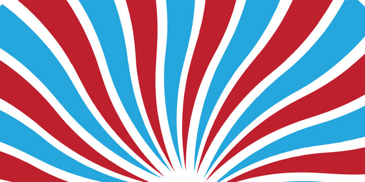 Pink and blue stipes pattern. Circus, carnival or festival background. Explosion, bang, boom, surprise comic effect. Bubble gum, sweet lollipop candy, ice cream texture. Vector flat illustration