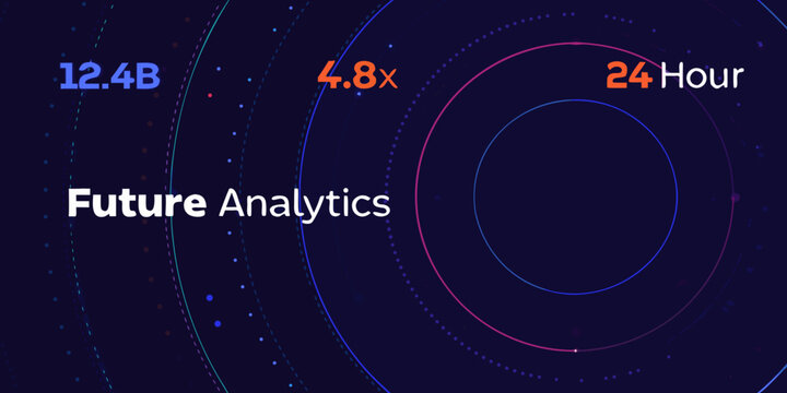 Concentric circles with data points and text on a dark blue background visualization numerical