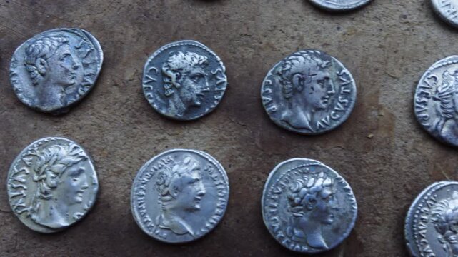 Many Silver Roman Coins of Different Emperors