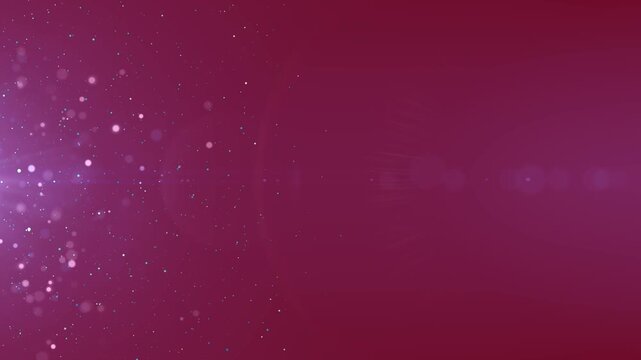 Glowing magic glittering particles with lights effects and dust particles flying on pink background, Particle seamless background, and bright white blue wave particles in the pink background loop 4k