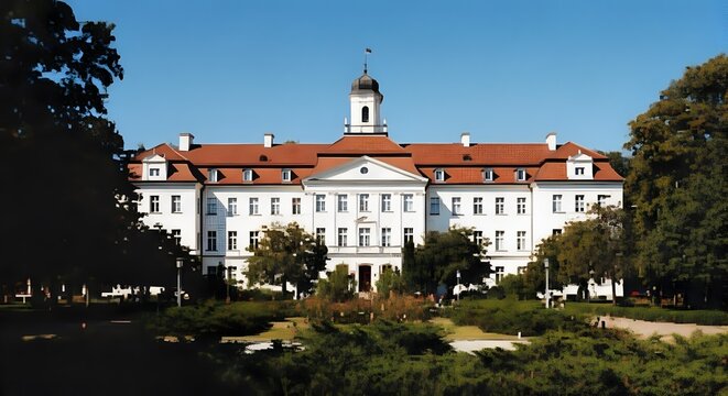Palace ksi in wa brzych poland a grand baroque residence surrounded by lush gardens and trees