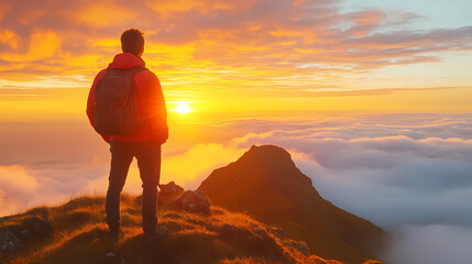 Obraz premium Sunrise Summit and Reflection