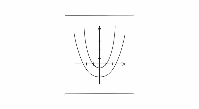 Mathematical Parabola Graphs on Coordinate System, Abstract Science and Education Concept