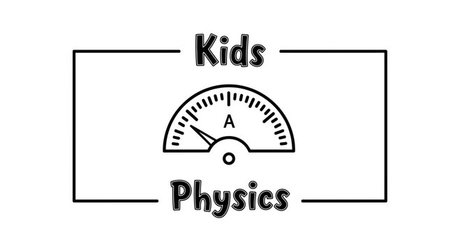 Kids Physics Icon: Ammeter Gauge for Science Education and Learning
