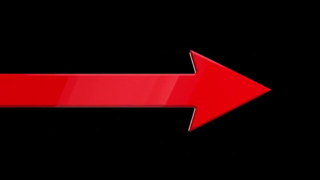Red 3D arrow pointing right on black background