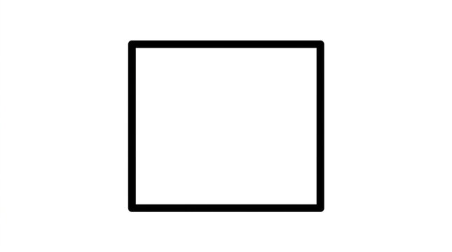 Blank White Square Frame Isolated on White Background.
