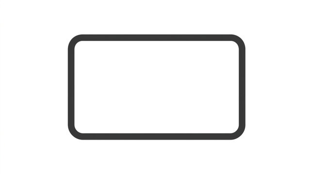 Blank rounded rectangle graphic element isolated on white.