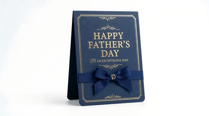Naklejka premium Happy father's day card with blue bow
