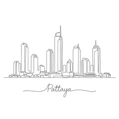 Obraz premium Pattaya City Skyline: Modern Architecture Line Art