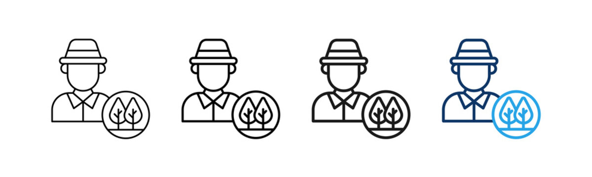 Forest Ranger Different Set Vector Icon