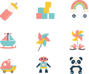 Fototapeta premium Colorful baby icons