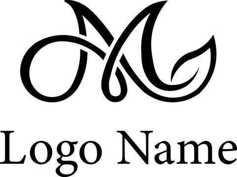 Luxury Organic Modern Eco Letter M Logo Design and Brand Identity, Organic Eco Business Emblem, Abstract Floral Line Vector Design