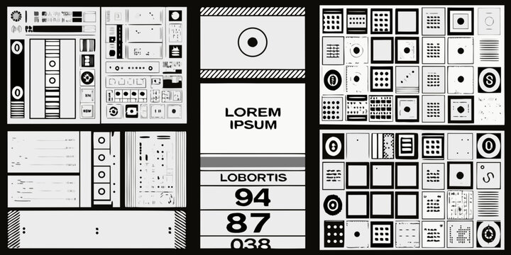 Geometric shapes and monochrome patterns a vector design collection