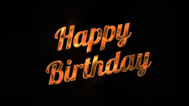 Golden Happy Birthday Title