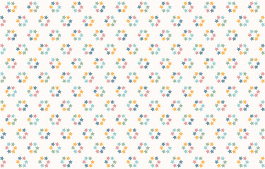 Obraz premium Seamless geometric pattern featuring small stars arranged in circular clusters across a light background