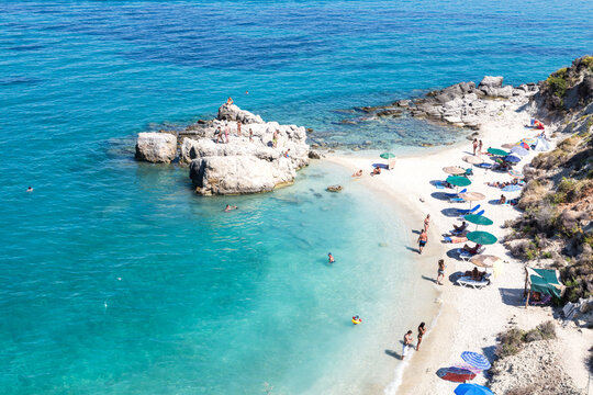 Xigia sulphur beach in summer, Zakynthos, Greek Islands, Greece