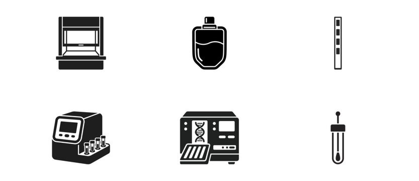 Laboratory and Medical Diagnostic Equipment Icon Set