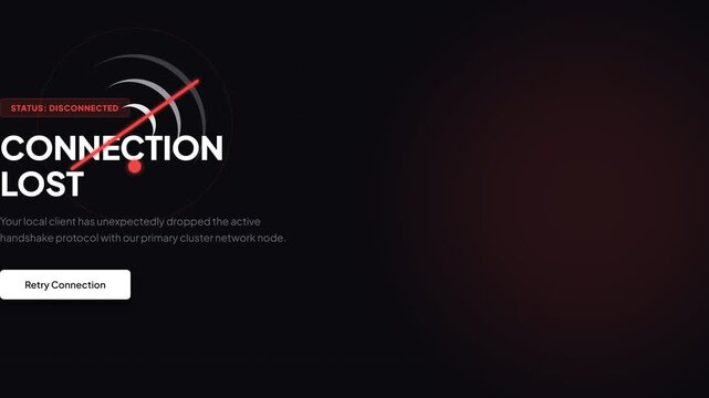 Lost Connection Error Message Screen.