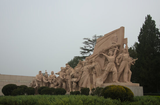 Monument`s of people at Memorial Hall of Chairman Mao