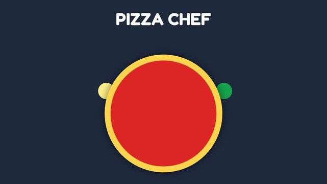 Animated pizza chef logo sequence.