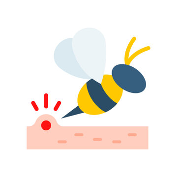 Bee Sting flat color icon