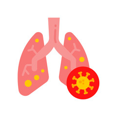 Fototapeta premium Pneumonia flat color icon