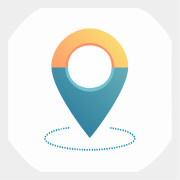 Location Pin Icon with Dotted Circle